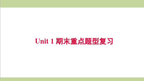 沪教牛津版九年级上册英语 Unit 1 期末基础题型复习课件