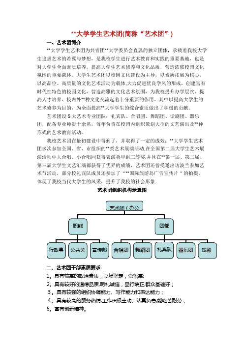 大学学生艺术团简称“艺