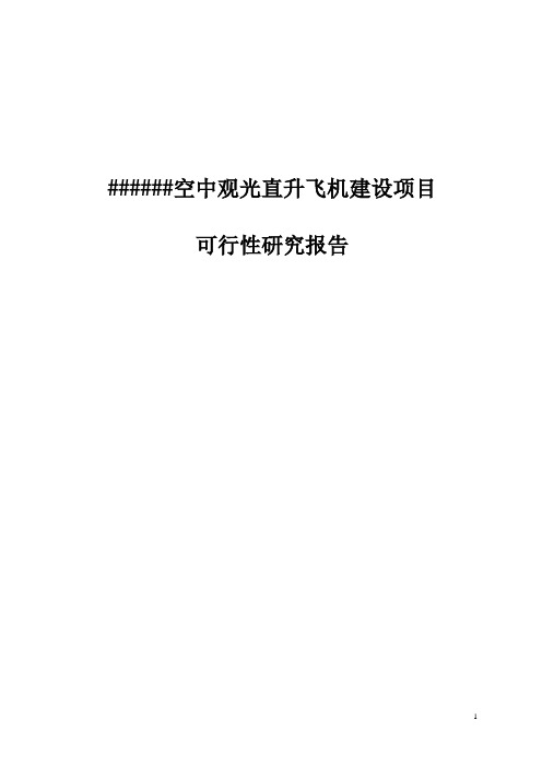 空中观光游览直升飞机建设项目可行性研究报告