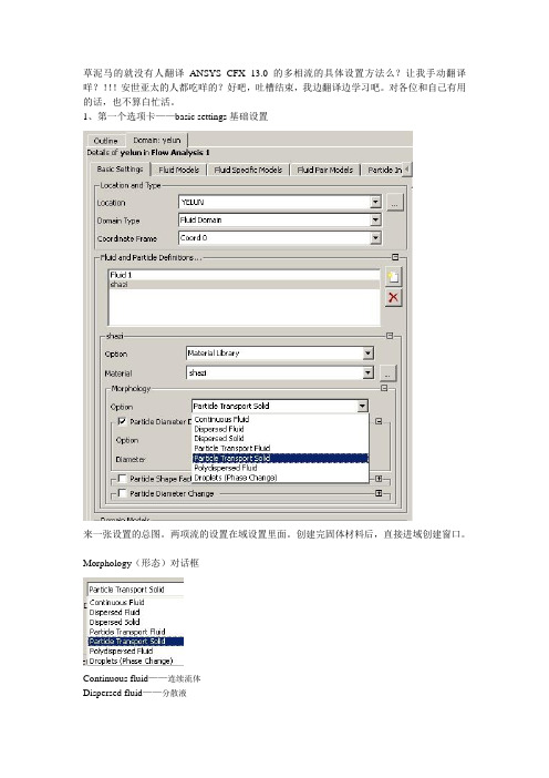 CFX流场分析_域设置_多相设置教程