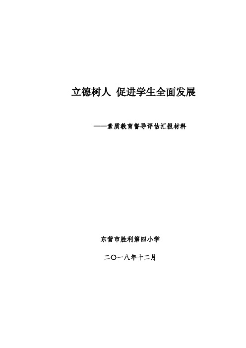 2018年素质教育督导评估材料1217