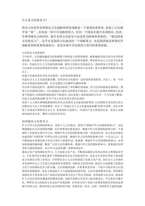 什么是文化软实力