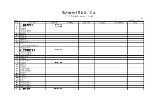 清产核资明细套表 含公式 