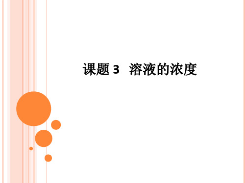 人教版九年级化学 溶液的浓度 课件