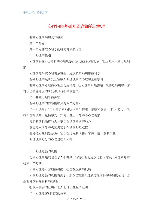 心理问师基础知识详细笔记整理