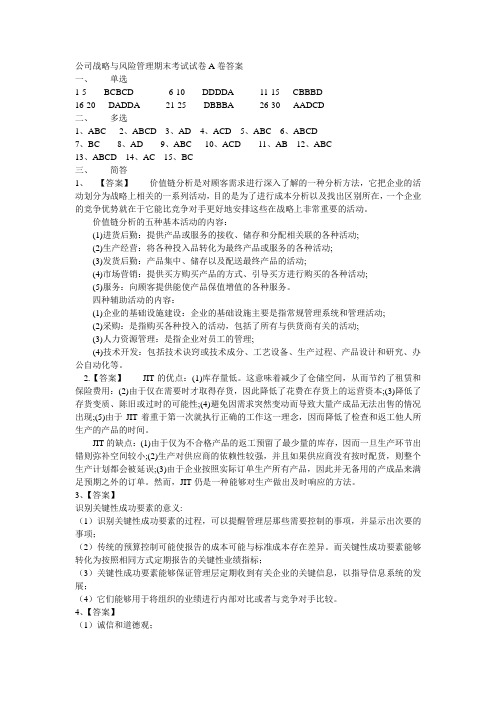 公司战略与风险管理