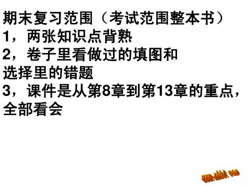 2013苏教版七年级下册生物复习
