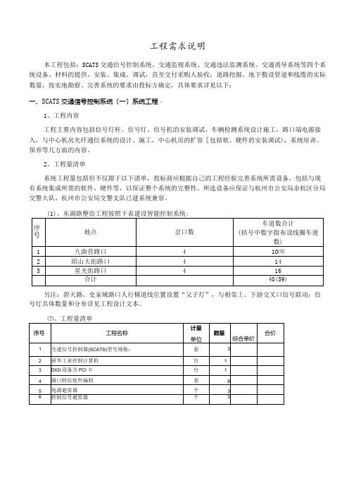 杭州项目包括：SCATS交通信号控制系统、交通监视系统、交通违法监测系统、交通诱导系统等四个系统设备