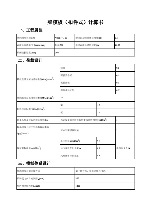 梁高支模板计算书