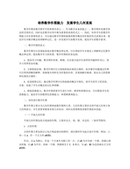 培养数学作图能力 发展学生几何直观