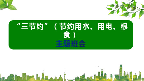 “三节约”(节约用水、用电、粮食)主题班会