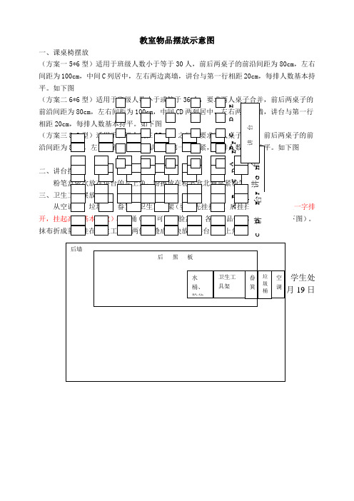 教室物品摆放示意图