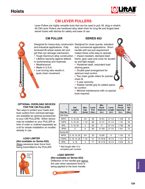 CM Lever Pullers 系列商品说明书