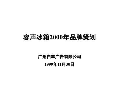 科龙容声冰箱广告策划案