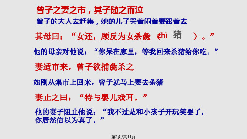 曾子杀猪课件