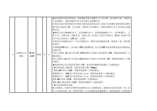 核心交换机参数