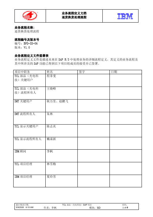 SAP-退货换货流程-V1[1].0