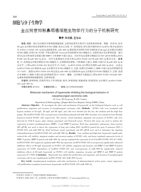 211099473_金丝桃苷抑制鼻咽癌细胞生物学行为的分子机制研究