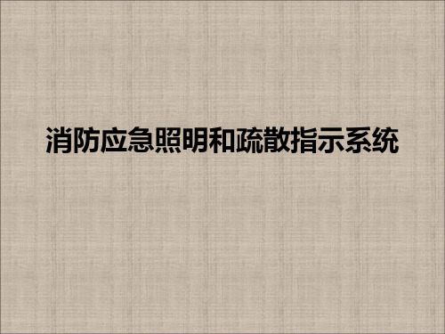 消防应急照明和疏散指示系统