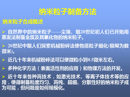 纳米材料的制备方法PPT课件