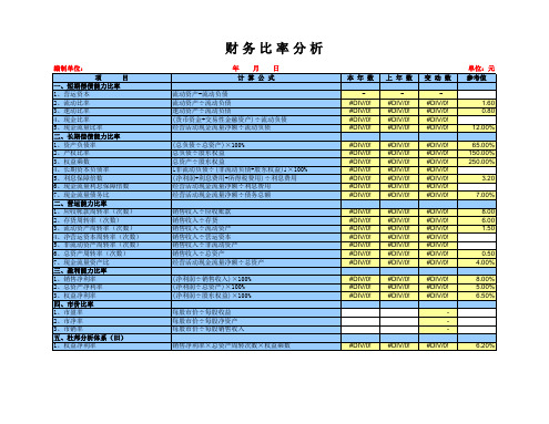 财务比率分析表模板