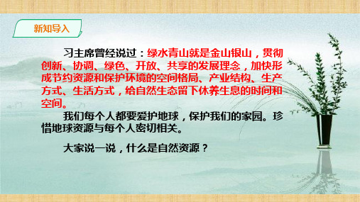 人教版初中地理八年级上册第一节自然资源的基本特征课件