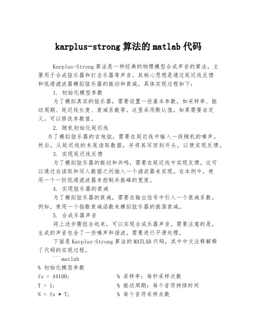 karplus-strong算法的matlab代码