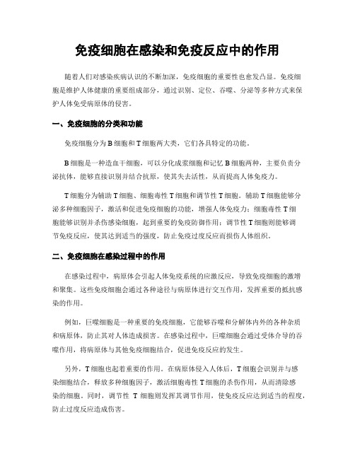 免疫细胞在感染和免疫反应中的作用