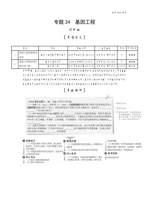 2020年高考山东版高考生物     专题24 基因工程