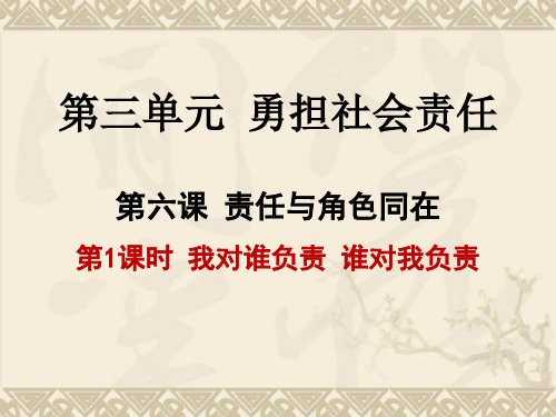 人教部版编八年级上册道德与法治：我对谁负责谁对我负责