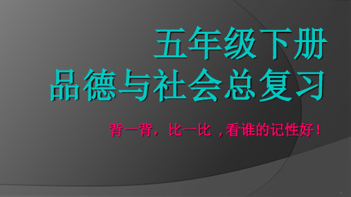 冀教版五年级下册品德与社会复习ppt课件