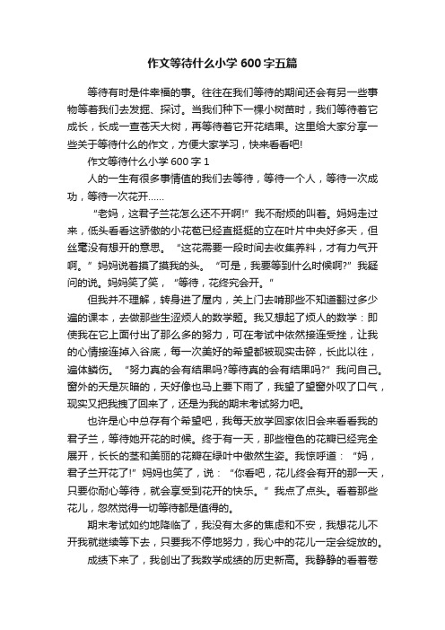 作文等待什么小学600字五篇