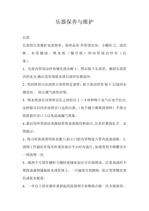 乐器保养与维护