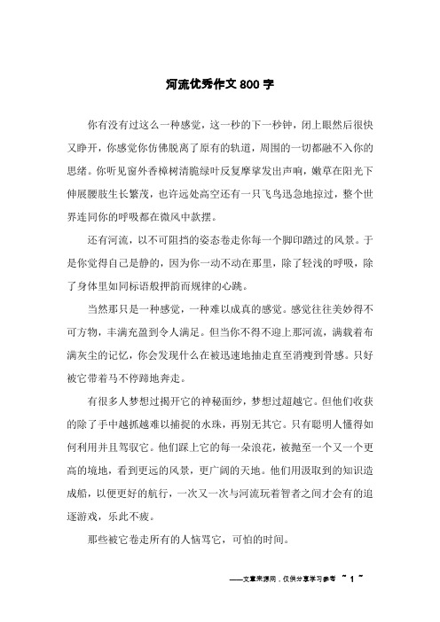 河流优秀作文800字