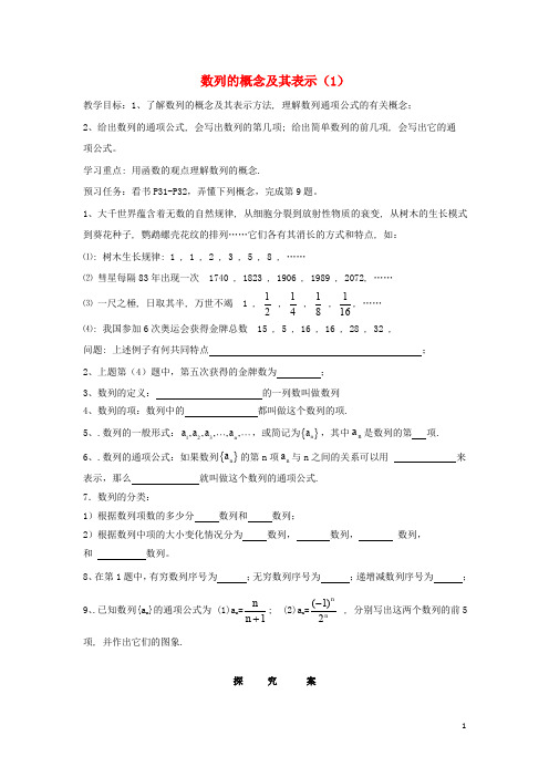 江苏省盐城市射阳县高中数学 第2章 数列 2.1 数列的概