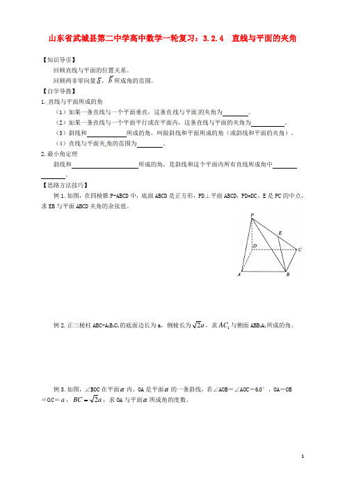 山东省武城县第二中学高中数学一轮复习 3.2.4 直线与