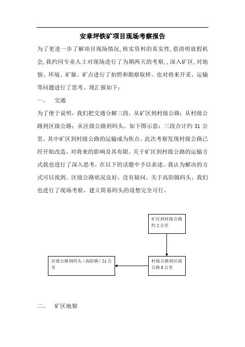 安章坪铁矿项目现场考察报告