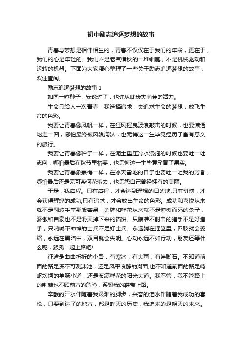 初中励志追逐梦想的故事