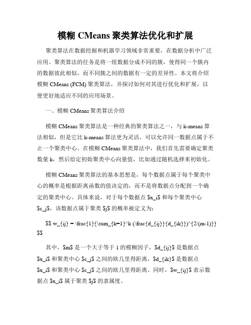 模糊CMeans聚类算法优化和扩展