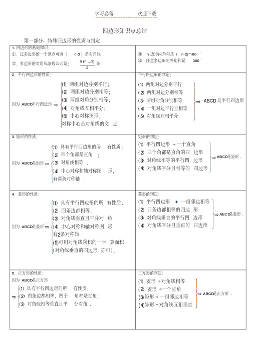 四边形知识点总结(已整理)