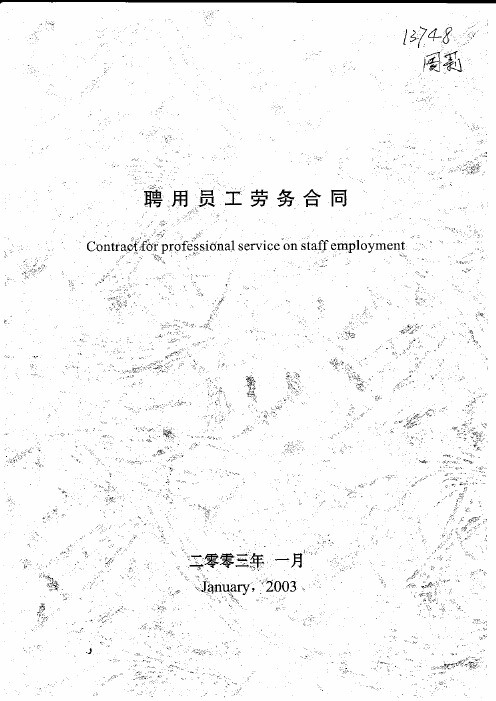 英文版劳动合同FESCO Professional Employment contract