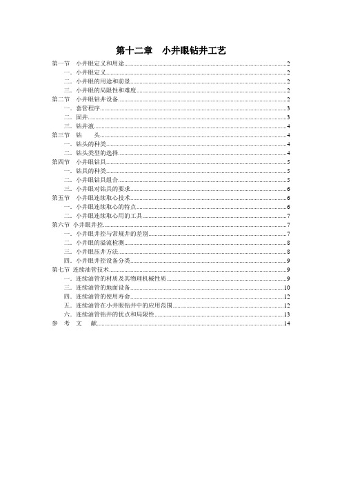 第12章 小井眼钻井工艺重点讲义资料