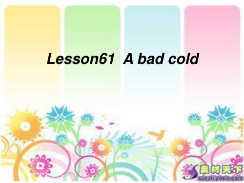 新概念一英语 Lesson 61 a bad cold课件