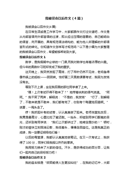 我被误会以后作文（4篇）