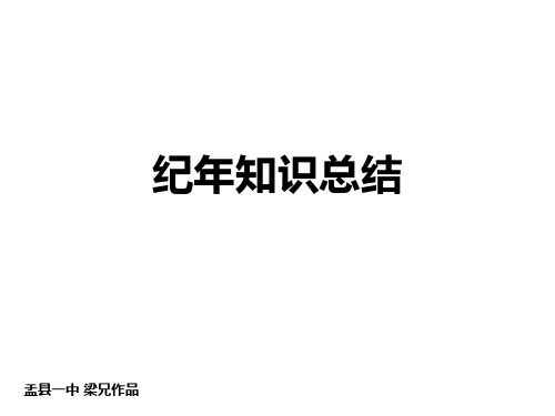 纪年知识总结
