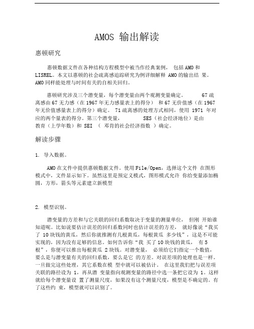 AMOS输出解读汇报和分析报告