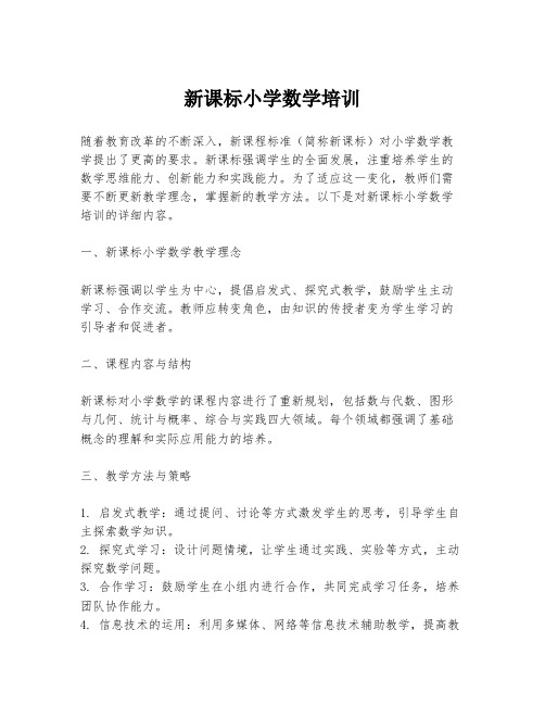 新课标小学数学培训