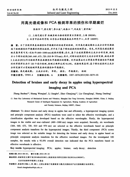用高光谱成像和PCA检测苹果的损伤和早期腐烂