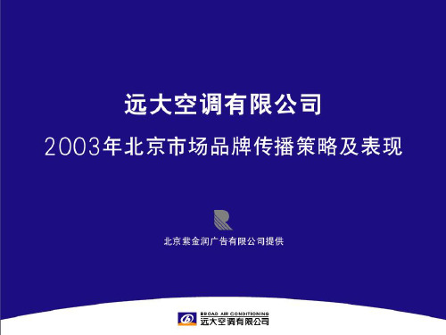 远大空调有限公司北京市场品牌传播策略及表现