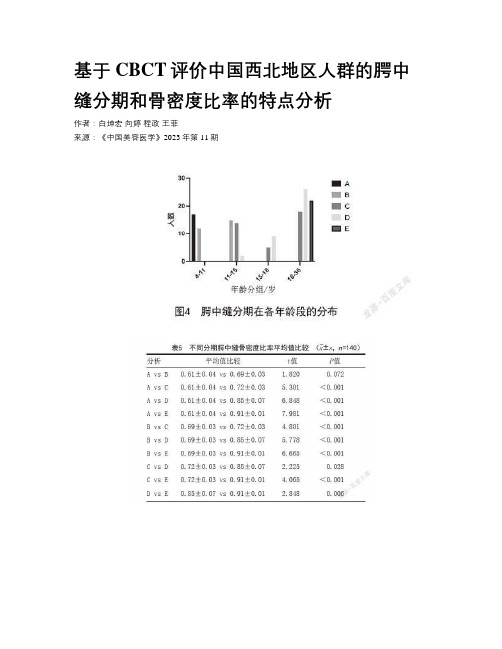 基于CBCT评价中国西北地区人群的腭中缝分期和骨密度比率的特点分析